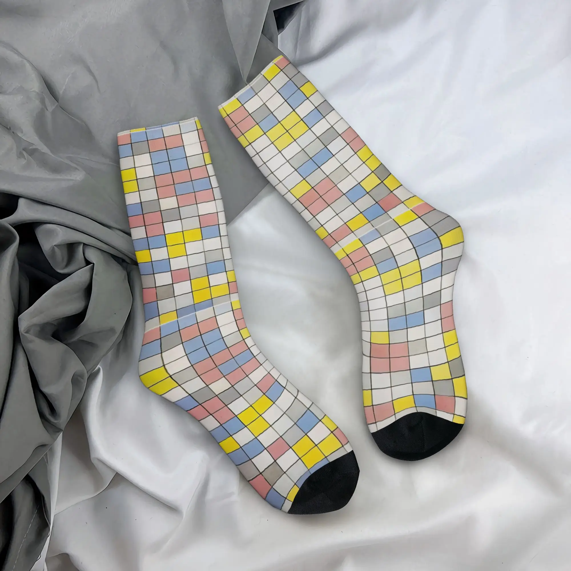 

Piet Mondrian Composition with Grid IX Socks Fashion Stockings Spring Non Skid Men Socks Warm Soft Graphic Cycling Socks
