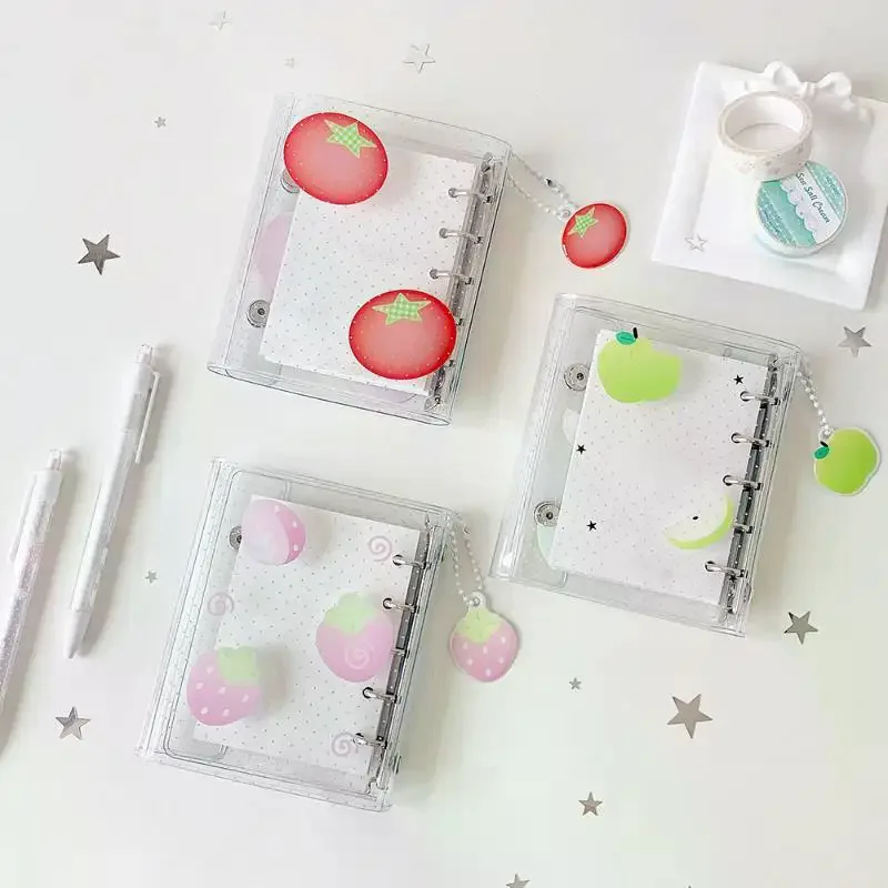Refillable Transparent Loose-Leaf Binder | Colorful Journal Sketchbook | Easy to Organize Office Supplies