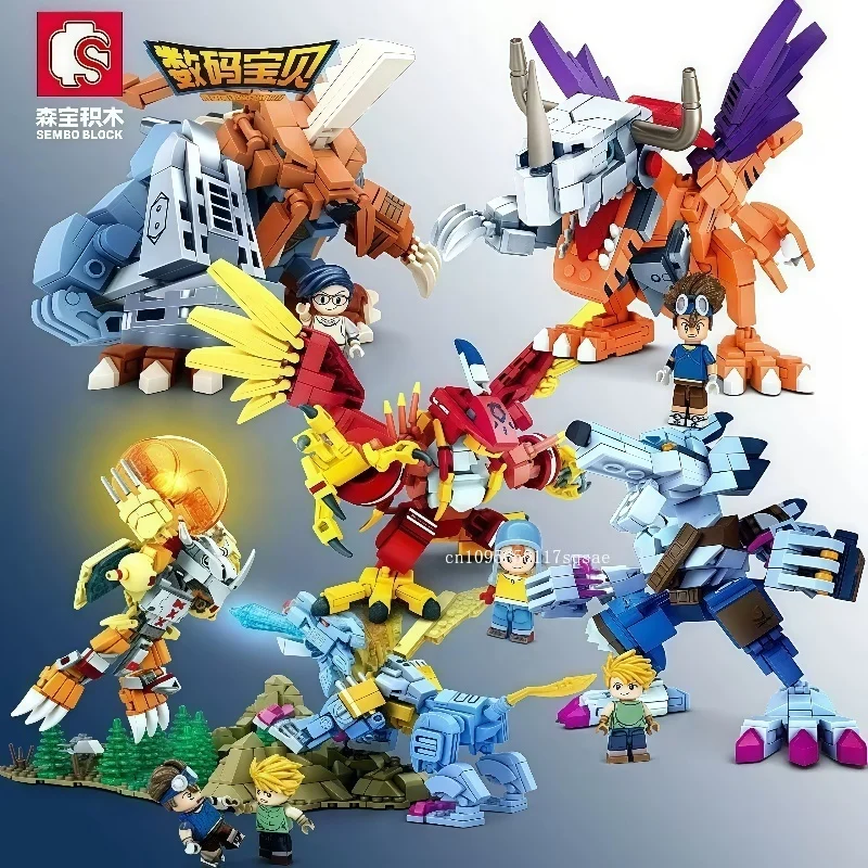 

SEMBO строительный блок Digiton Adventure Garuru Mon Agumon аниме модель образовательная сборка детские игрушки подарок на день рождения
