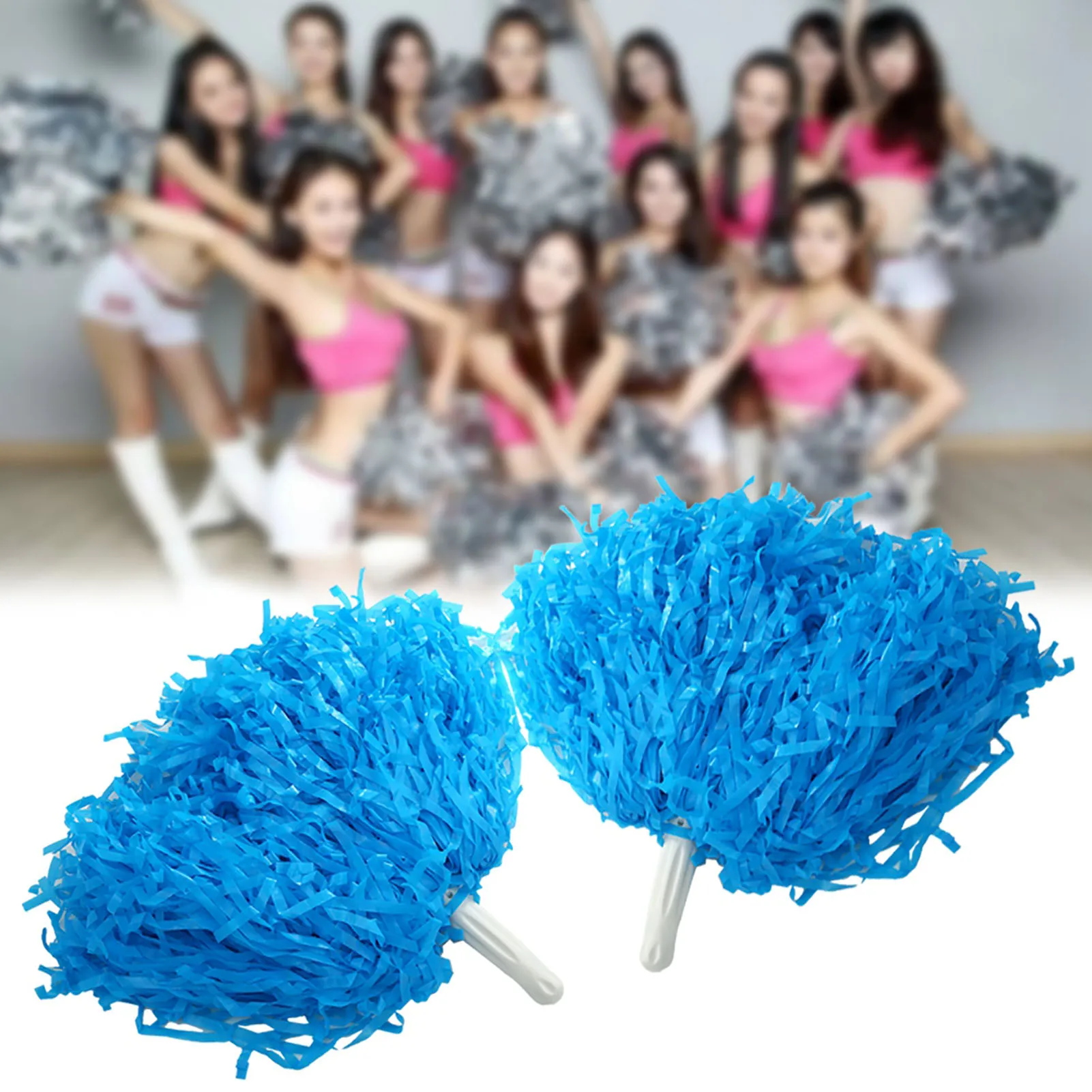 8 Colors 2pcs Cheerleader Pom Poms Squad Cheer Sports Party Dance Useful Accessories Chear Poms Cheerleading Poms Cheer Pompoms