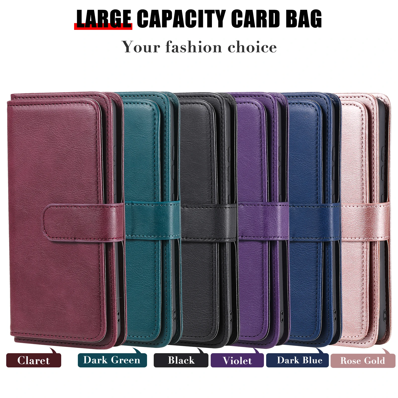 

New 10 card Flip Leather case for Samsung A13 A14 A15 A34 A54 A55 Wallet Phone Cover Shockproof Zippe multifunctional Skin Shell