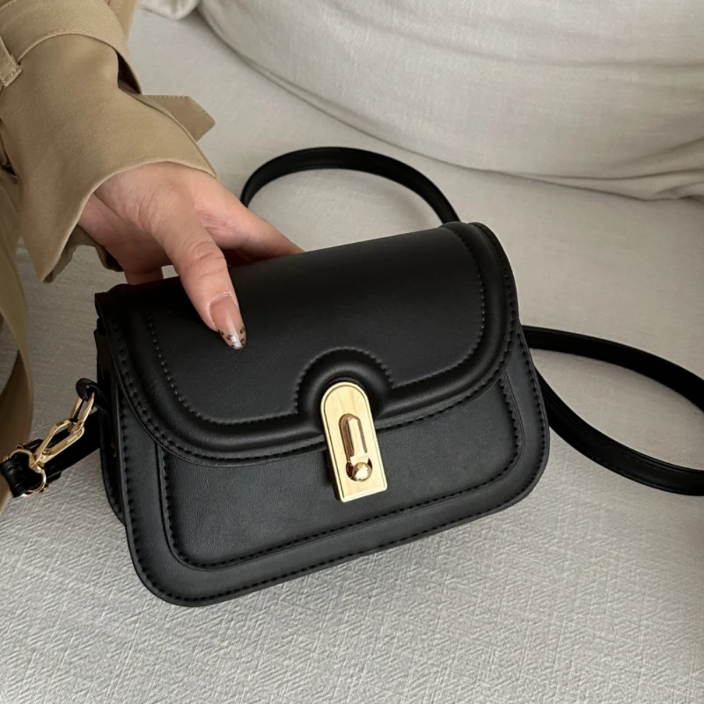Women's Crossbody Bag New Fashion Solid Color High-Grade Buckle Single Shoulder Bags All-Matched Versatile Commuter Packs