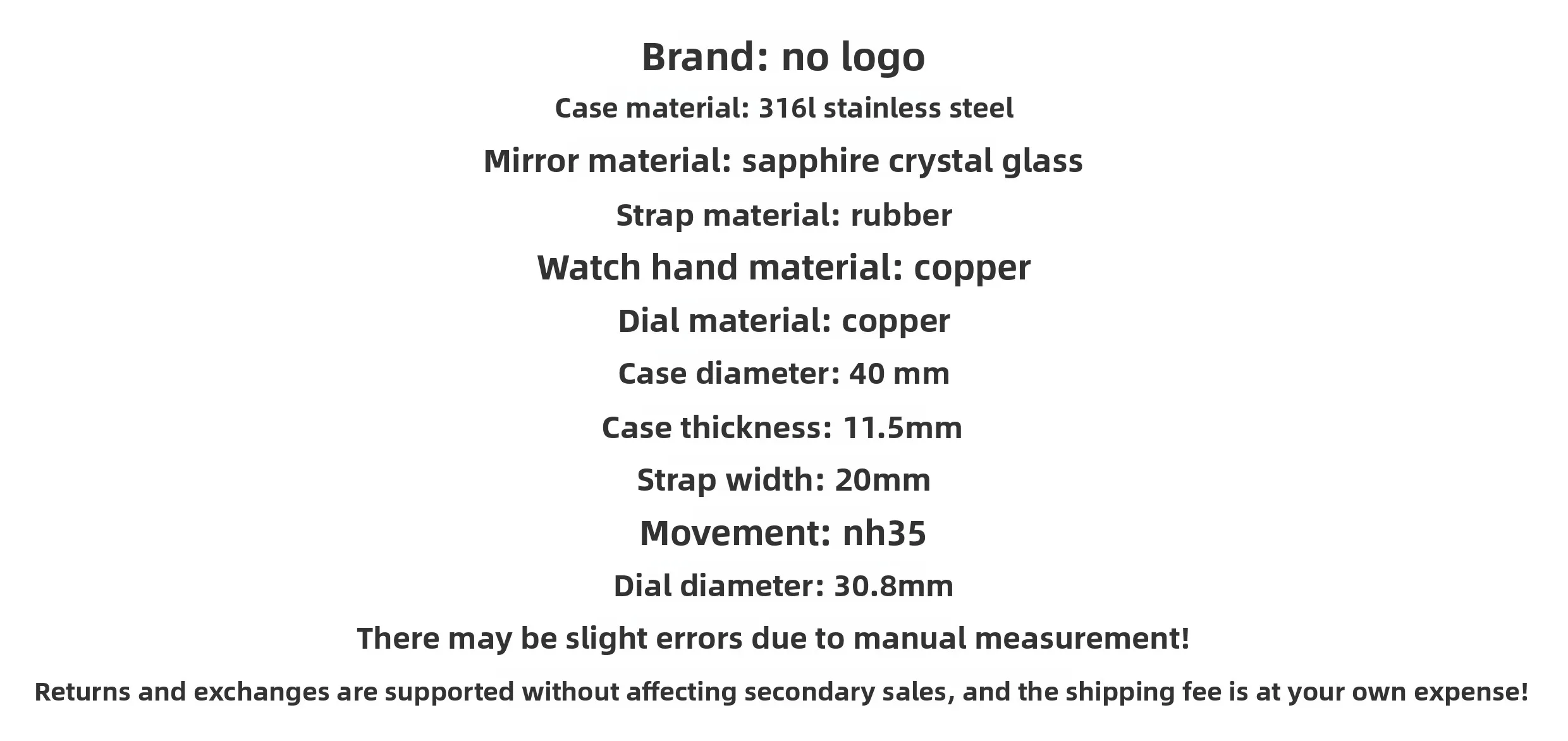 NH35 Movement Assembled Watch Modified Nautilus Model 316L Stainless Steel Case Rubber Strap Luminous Dial