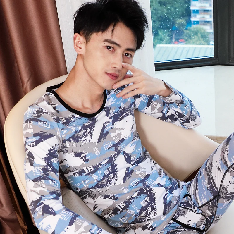 1pc Men's cotton warm top slim long sleeve bottom shirt round neck basic underwear autumn and winter single autumn thin