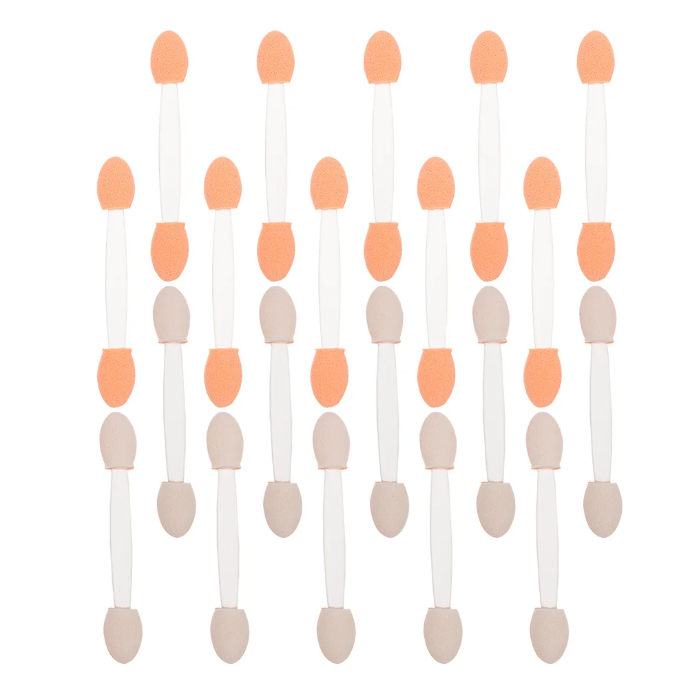 50 pz Dual-End Usa E Getta Ombretto Applicatori Ovale In Lattice Spugna Pennello Per Trucco Ombretto Applicatore Bastoni Portatili