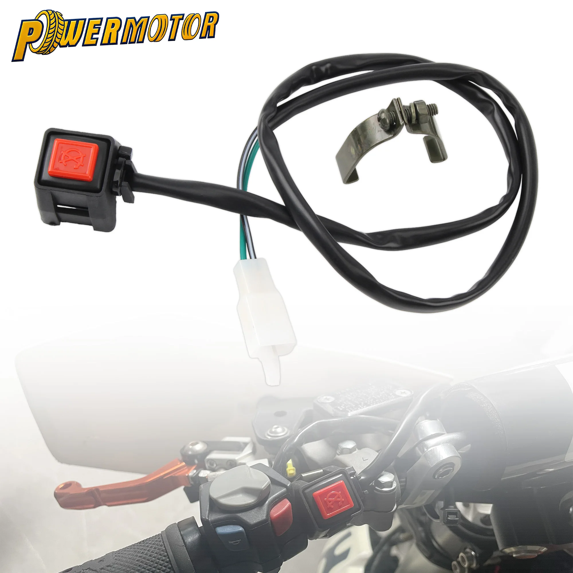 22mm Motorcycle Square Button Switch ON OFF Engine Starter Switch Handlebar Ignition For KTM Yamaha EXC SXF XCF Universal Parts