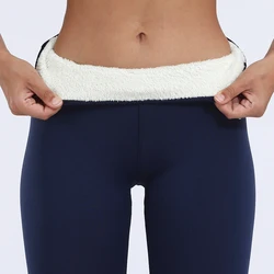 CHRLEISURE zimowe ciepłe damskie grube ocieplone legginsy spodnie polarowe kobiece legginsy termiczne Sexy Hight Wasit rozciągliwe