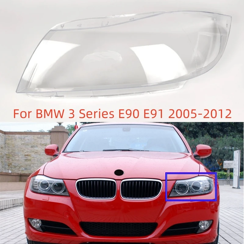 Para bmw série 3 e90 e91 2005 2006 2007 2008 2009 2010 2011 2012 gadgets do carro farol capa substituir o abajur original
