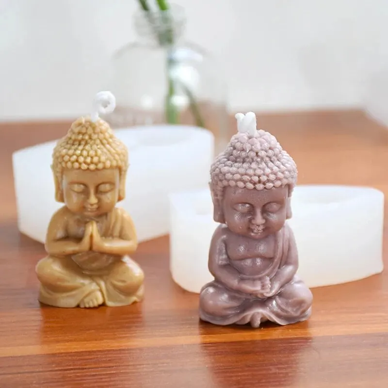 Mała świeca Budda Rudraksha Silikonowa forma DIY Amitabha Kształt Chińskie elementy Ręcznie robione ozdoby świec woskowych — zdjęcie 5