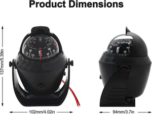 ボートコンパスフラッシュマウントコンパスマリーンダッシュボードライトピボット、カーエレクトロニックシーコンパス用ダッシュボード 10ベストセールスコンパスシー-9