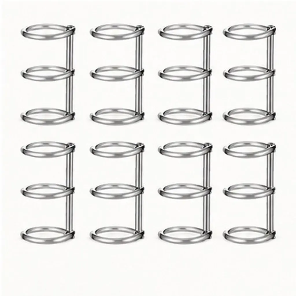 8Pcs Notebook Binding Rings Metal 3-Ring Snap Split Hinged Rustproof Organizer for DIY Photo Albums Planners Office Files