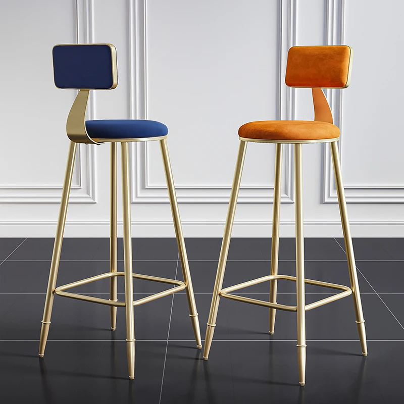 

European Modern Metal Bar Stool Luxury Gold Kitchen Portable Bar Stools Nordic Style Living Room Cadeira Hotel Furniture