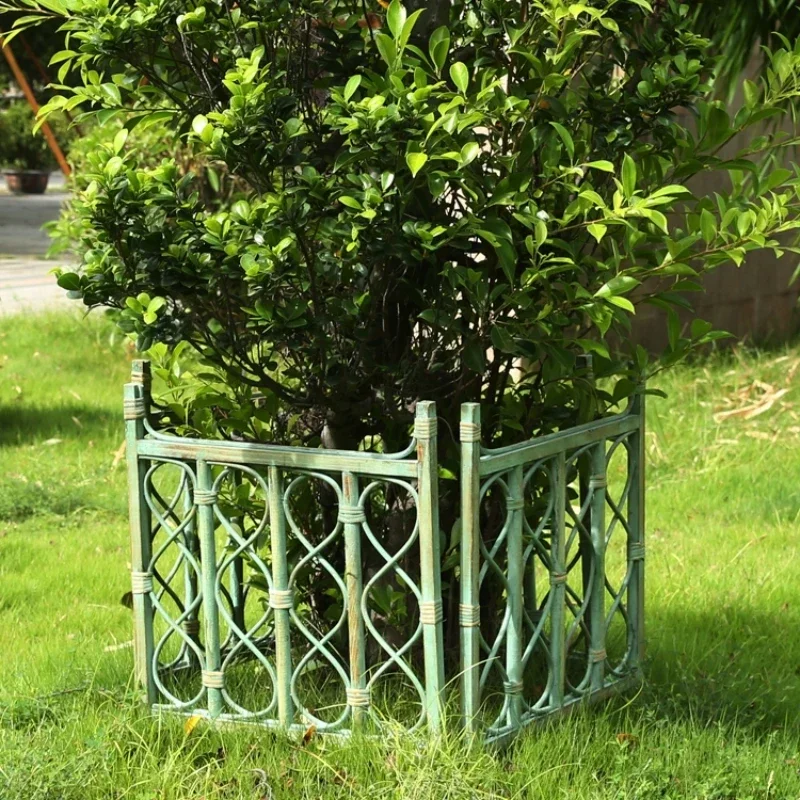 American Style Courtyard Trellis for Climbing, Solid Wood Anti Corrosion Guard Bar Partition Safety Fence, Plug in Garden Border