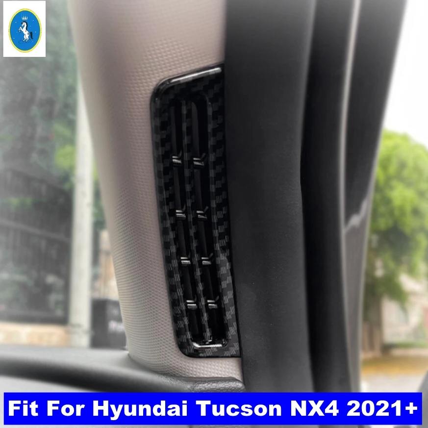 

For Hyundai Tucson NX4 2021 2022 2023 Car A Pillar Air Conditioner AC Outlet Vent Frame Cover Trim Carbon Pattern Decorate Refit