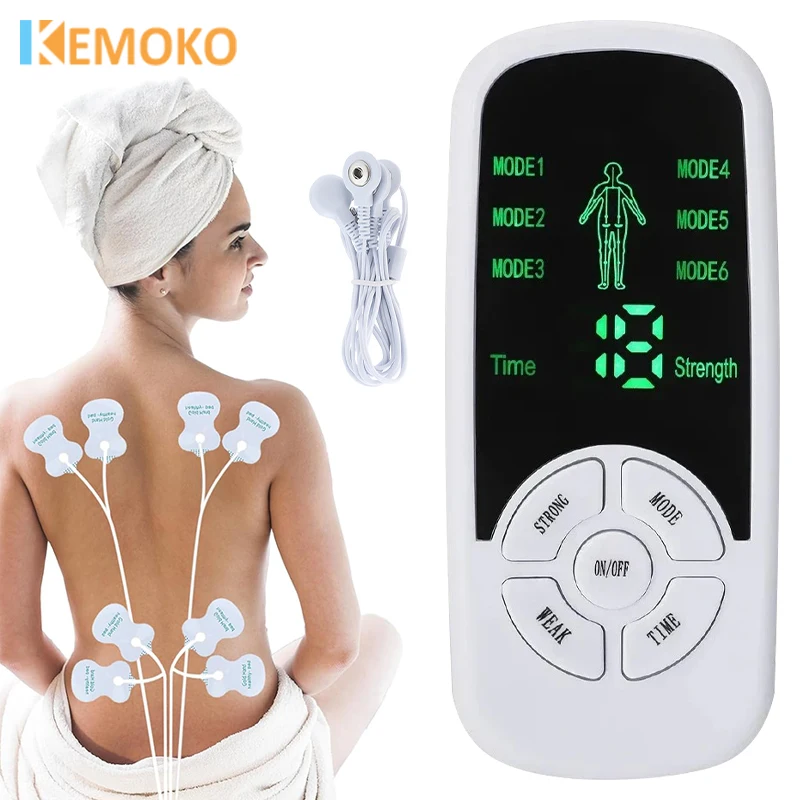 

EMS Pulse Electric Muscle Stimulator 6 Modes Back Neck Body Massager Tens Acupuncture Meridian Physiotherapy Digital Massage