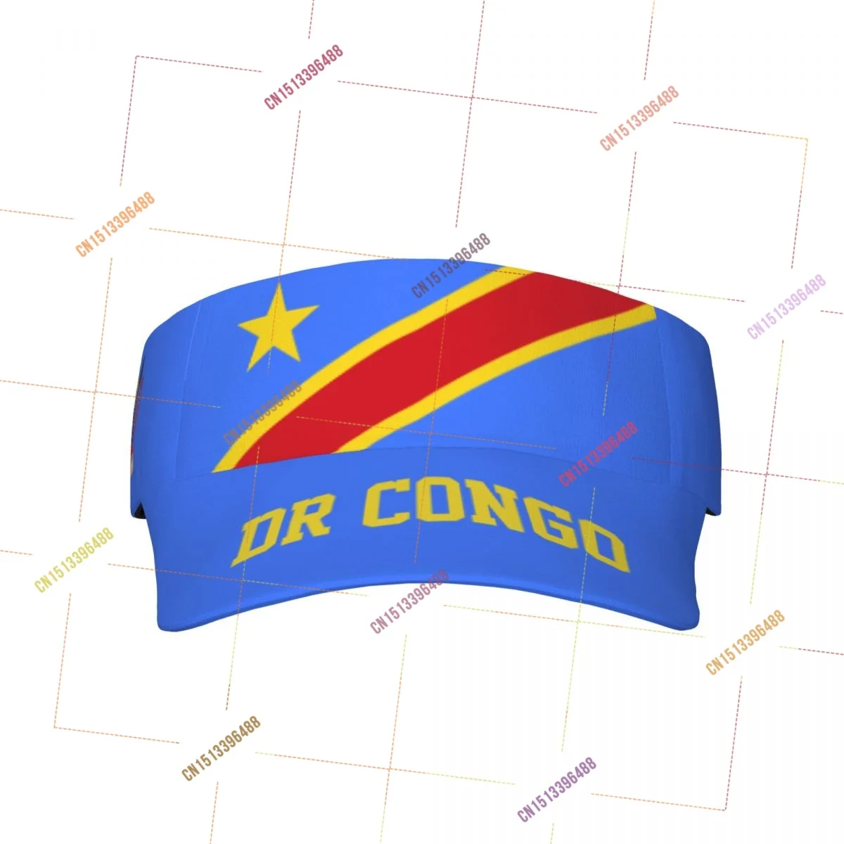 Democratic Republic Of Congo Flag Sunscreen Visor Cap Adjustable Breathable Sun Hats Unisex Sports for Beach Golf Tennis Outdoor