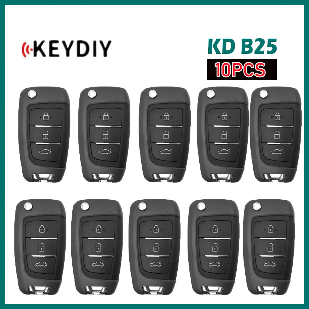 

10pcs KEYDIY KD B25 Universal Car Remote Key 3 Buttons Multifunctional Car Remote Key for Hyundai Style KD300 and KD900 URG200