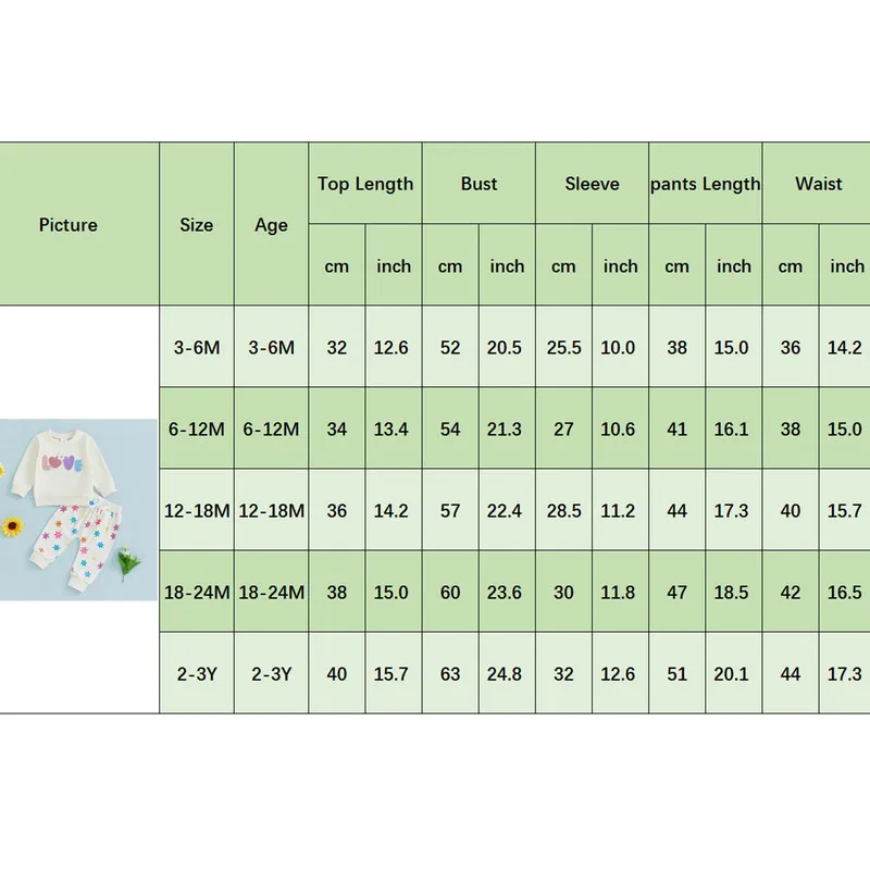 3 Months to 3 Years Baby Girl Pant Sets Spring Autumn Clothes Letter Embroidery Long Sleeve Sweatshirt and Floral Pants image 2