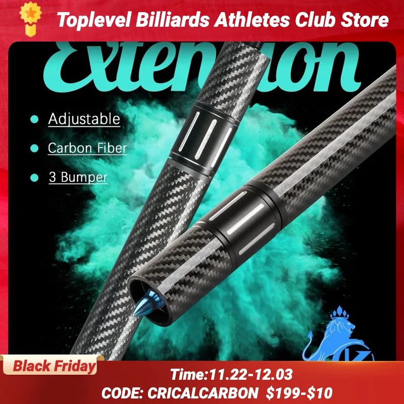 Carbon Fiber Billiards Extension Bumper, Extendable Stick, Billiard Accessories for Mezz Predator, KONLLEN ZOKUE Jflowers Cue