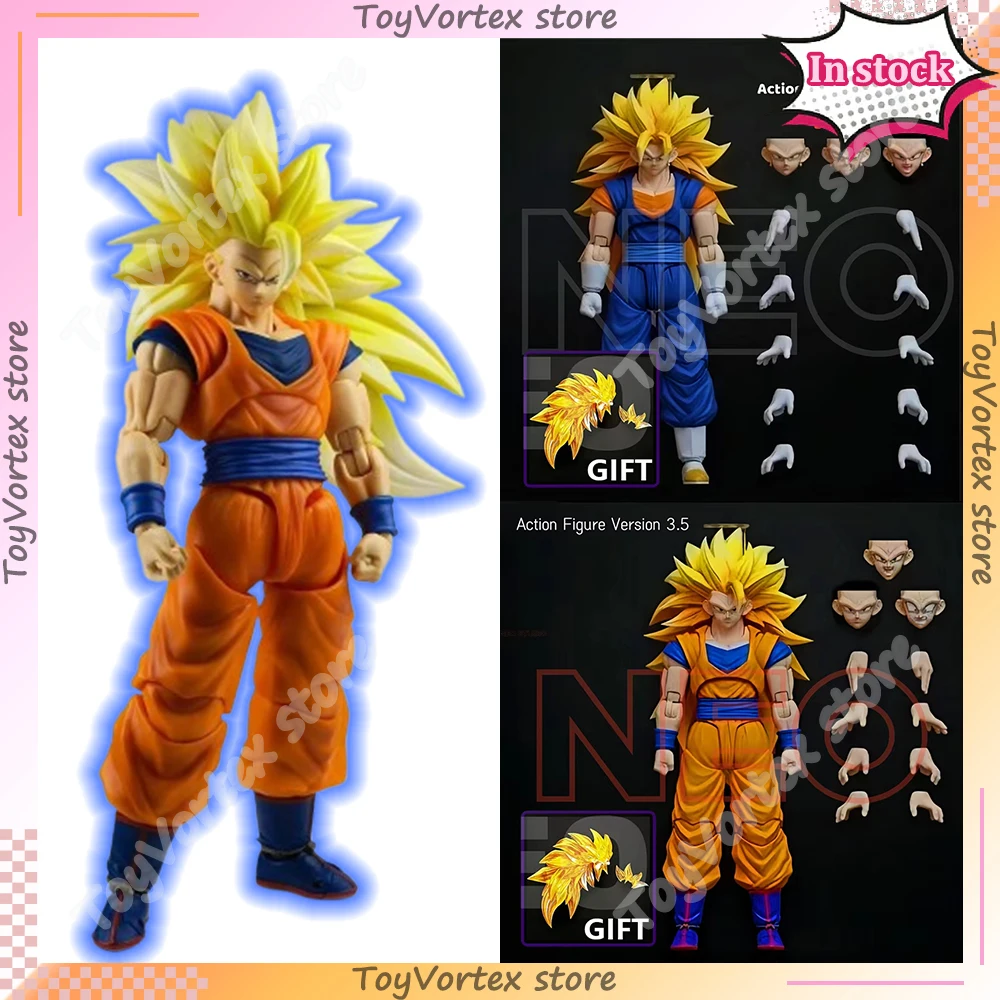 

Neokong Studio Dragon Ball Action Figure 3.5 Body Vegeto Goku Ssj3 SHF Vegito Super Saiyan 3 Anime Figurine Toy Model Custom Toy