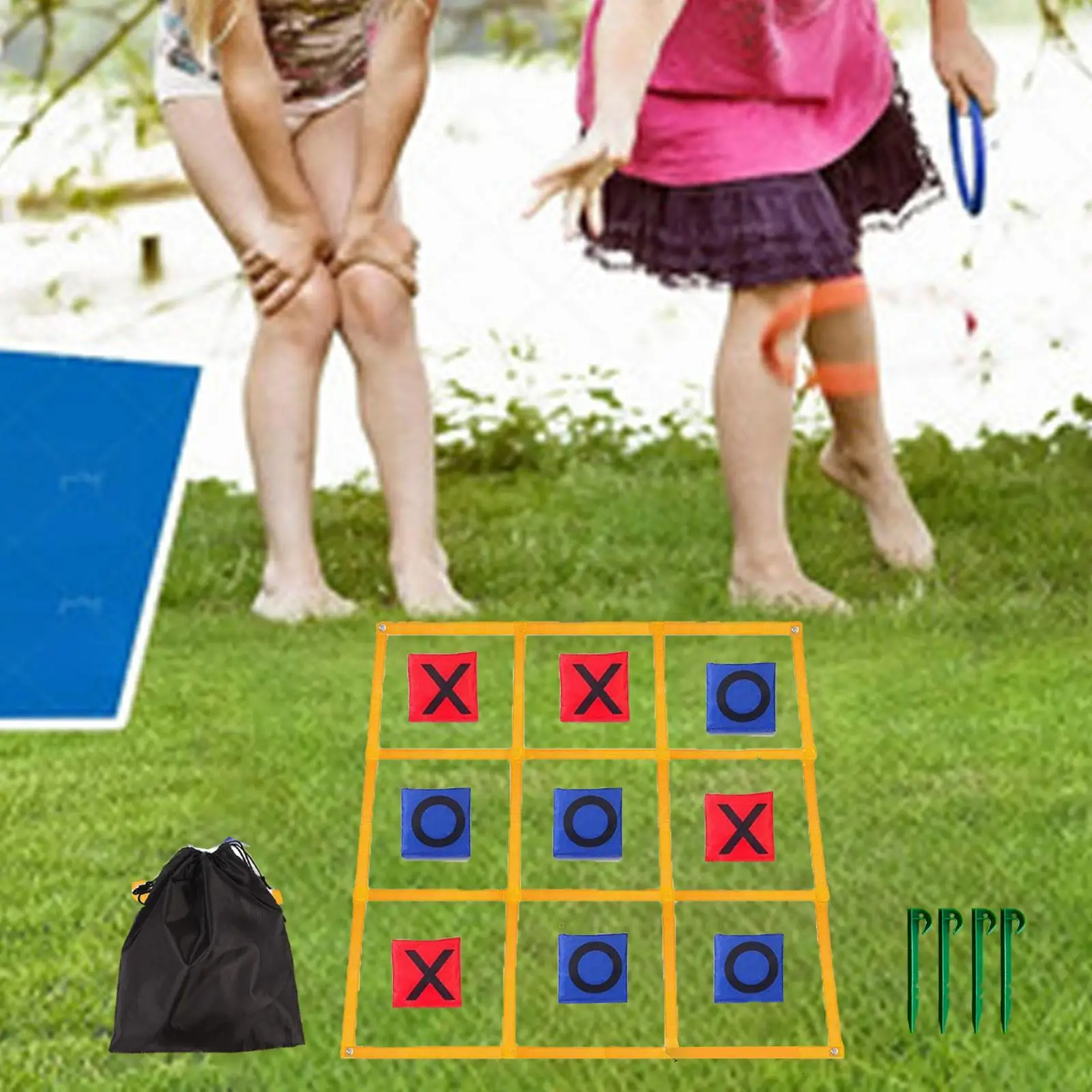 Tic Toe Game Outdoor XO Toy Educational Toy XO Chess Game Outdoor Indoor XO Sandbag Toss for Holiday Backyard Kids Adults