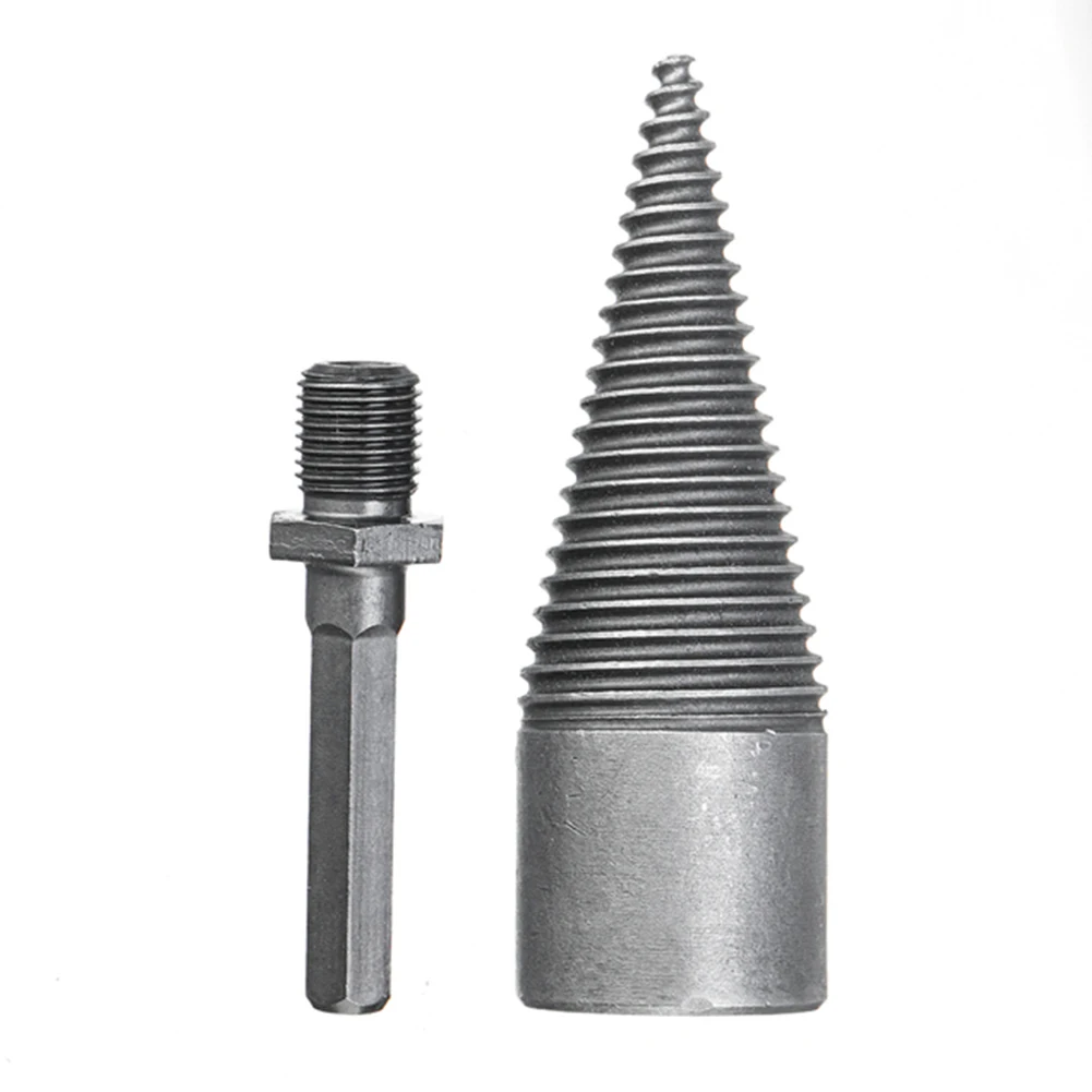 Firewood Drill Bit Accessories Carbon Steel Chop Cone Hex Shank Replacement Round Shank Split Splitter Brand New