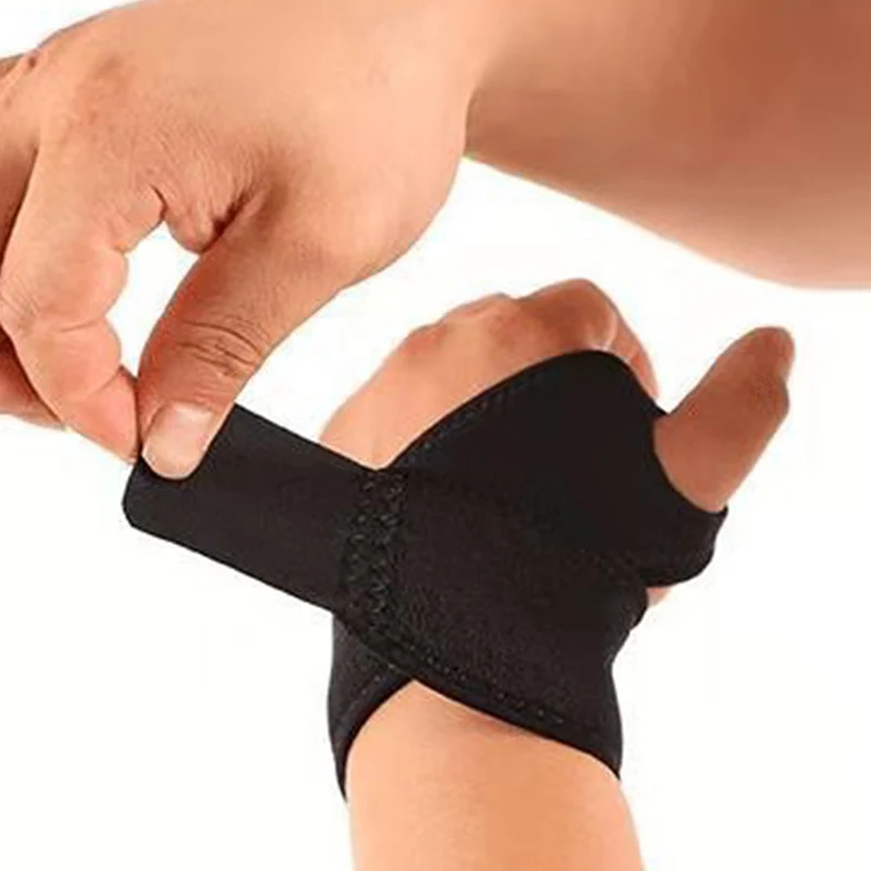 1PC Wrist Wrap Weight Lifting Gym Cross Training Fitness Padded Thumb Brace Strap Power Hand Support Bar Wristband