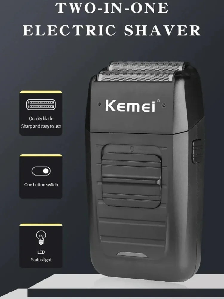 KEMEI-KM-1102 Compact Rechargeable Lithium Ion Shaver Kit,Foil Professional Electric Shaver for Men