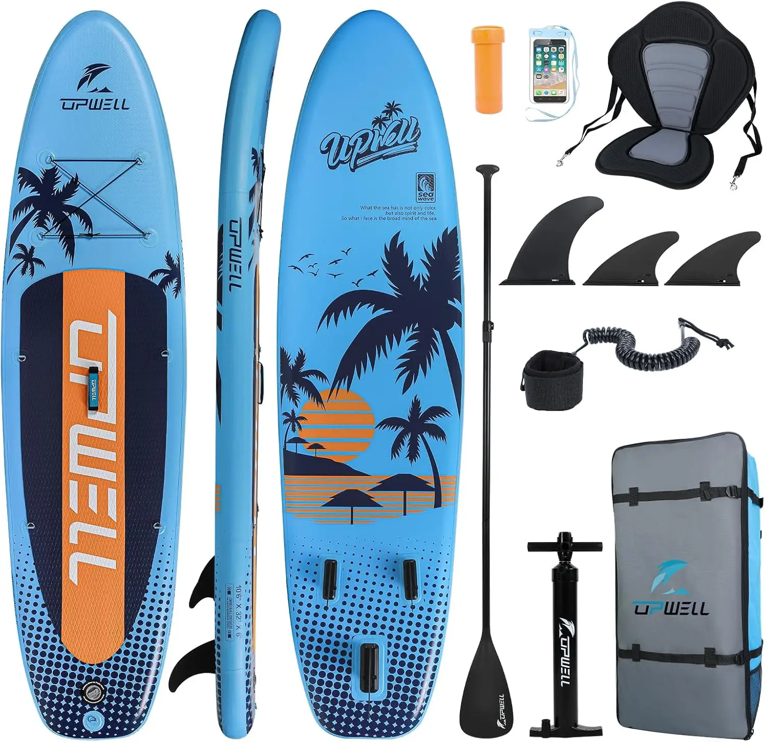 Placa inflável de stand-up paddle para jovens e adultos, design estável, acessórios premium SUP, fundo, 10'6 ", 11", 11'6"