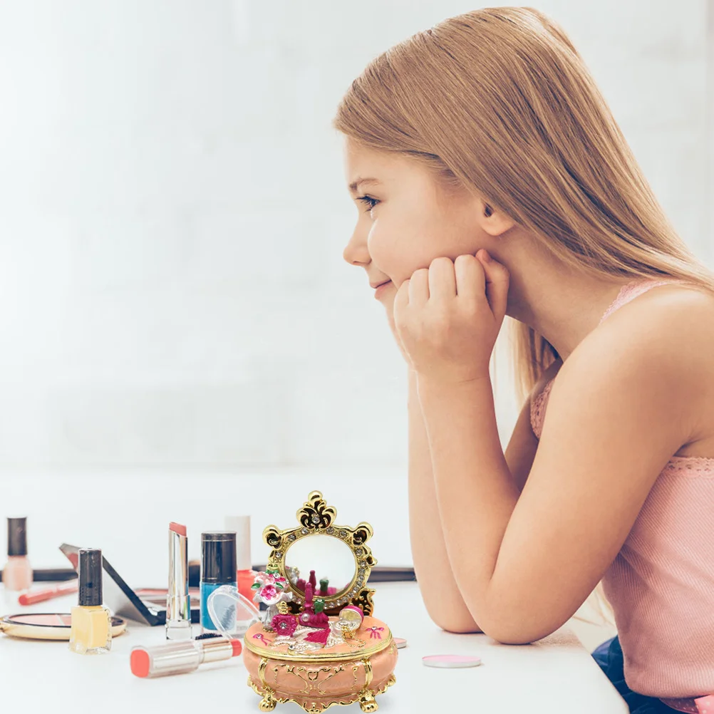 Jewelry Storage Box Zinc Alloy Dresser Shaped Small Desktop Adorn Organizer Ring Necklace Earrings Holder Gift Case