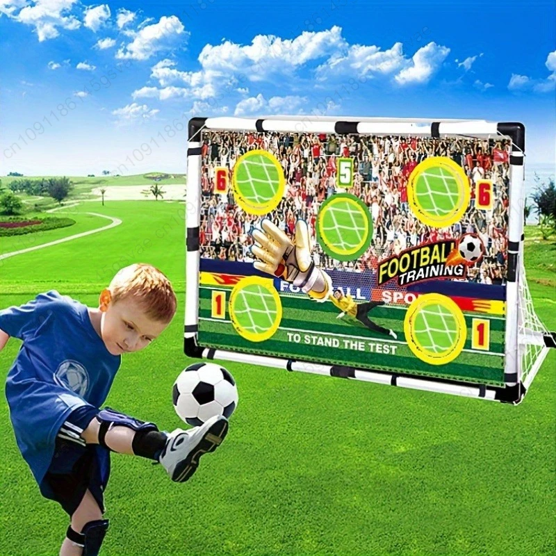 Football Goal Sports Toy Foldable Children's Football Gate with Pump & Ball Portable Soccer Goal for Outdoor Football Training