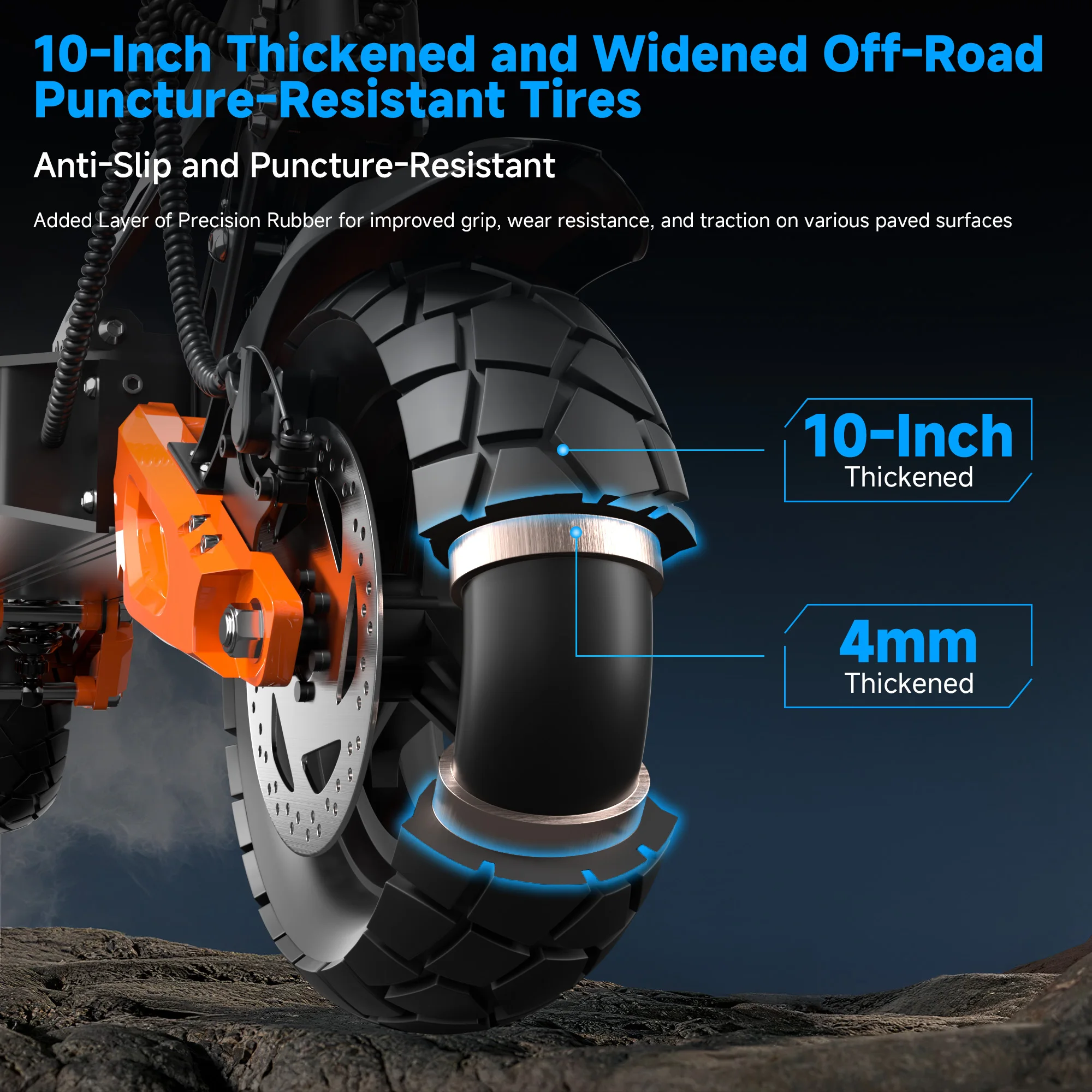 JUICEASE G65 Offroad-Elektroroller für Erwachsene Tragbarer E-Scooter Schnelle Beschleunigung Hohe Leistung IPX5 Wasserdicht 35 ° Klettern – Detail 12