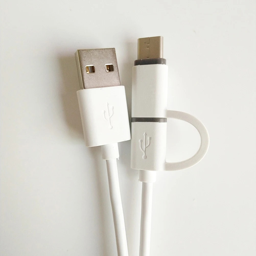 

2 In 1 Cable 1M Fast Charging Cord Tangle-Free Reinforced Aluminum Shielding Pvc Durable Portable Sync Data Usb