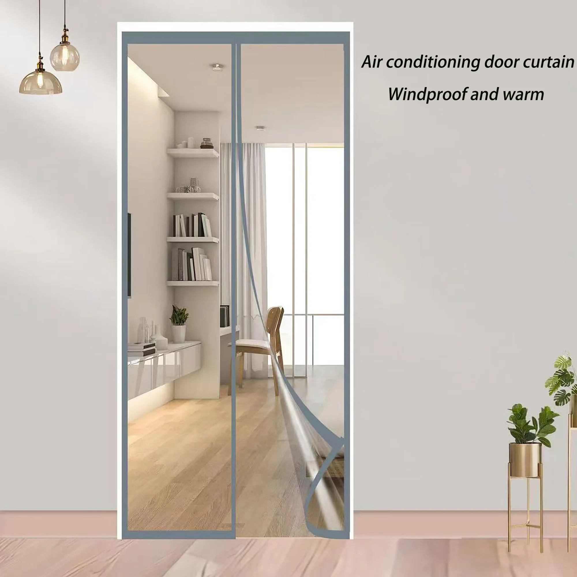 Winter Transparent Whole Magnet Air Conditioning Door Curtain, Kitchen Partition Curtain, Windproof and Warm Door Curtain