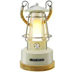 VN Retro Handle Camping Lantern Rechargeable Dimmable LED Vintage Lanterns Battery Powered Waterproof LED Retro Camping Lights