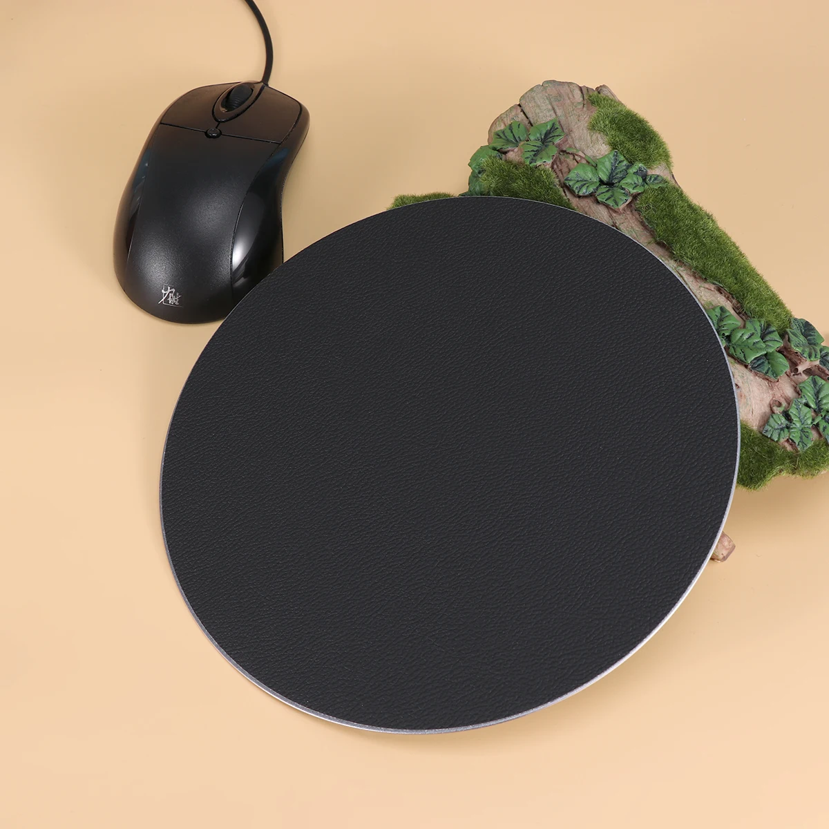 

200x200mm Aluminum Mouse Pad Round Design Dual Purpose Use Stable Grip for Computer Desktop Laptop Office Gaming Setup Rosy Gold