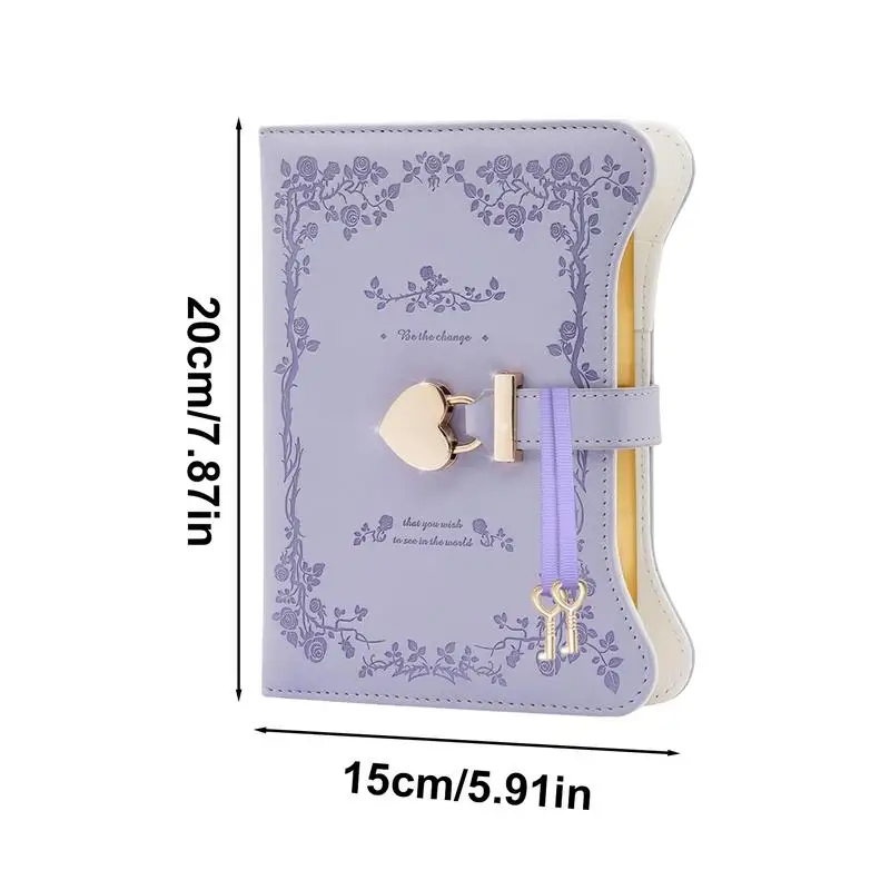 Imagem -06 - Notebook Recarregável de Couro pu com Fechadura e Chave Diário de Bloqueio para Mulheres e Meninas Diário Secreto Pessoal b6 360 Páginas