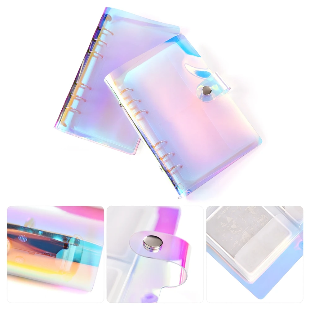 16 Slots Laser Symphony  Nail Art Stamping Plate Holder Empty Template Storage for Rectangle Round Stencil Album Storage