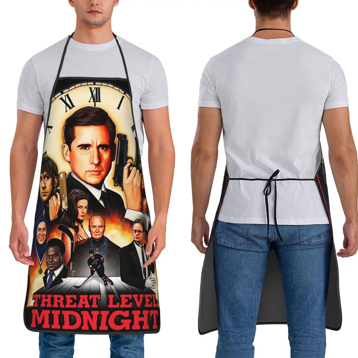 Threat Level Midnight Aprons Chef Cuisine Tablier Waterproof Bib Kitchen Cleaning Pinafore for Women Men Painting