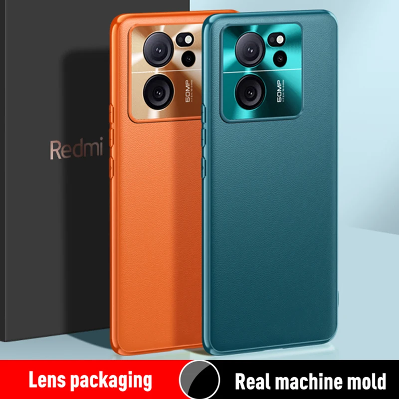 

For Xiaomi Redmi K60 Ultra Case Luxury High Quality PU Leather Ultra thin Metal Lens Protection Cover For Xiaomi 13T Pro