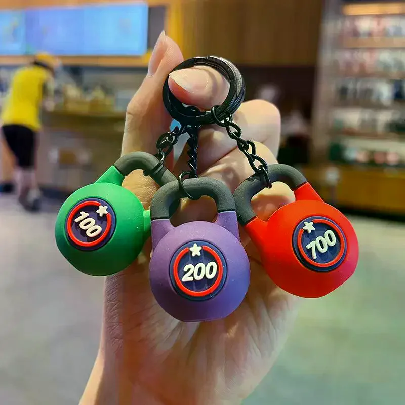 2026 New Barbell Keychain Silicone Dumbbell Keychain Gym Gifts For Gym Lovers Fitness Trainer Gift Backpack Car Key Pendant