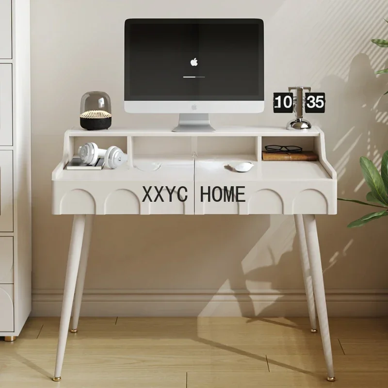 

Компьютерный стол в кремовом стиле, офисный стол, прикроватный столик для девичьей спальни, минималистичный домашний стол