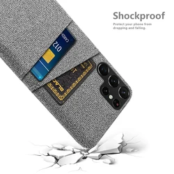 For Samsung Galaxy S23 Ultra S22 S21 S20 S10 Plus 5G S9 Phone Case For Samsung Note 20 10 8 Dual Card Fabric Cloth Luxury Cover