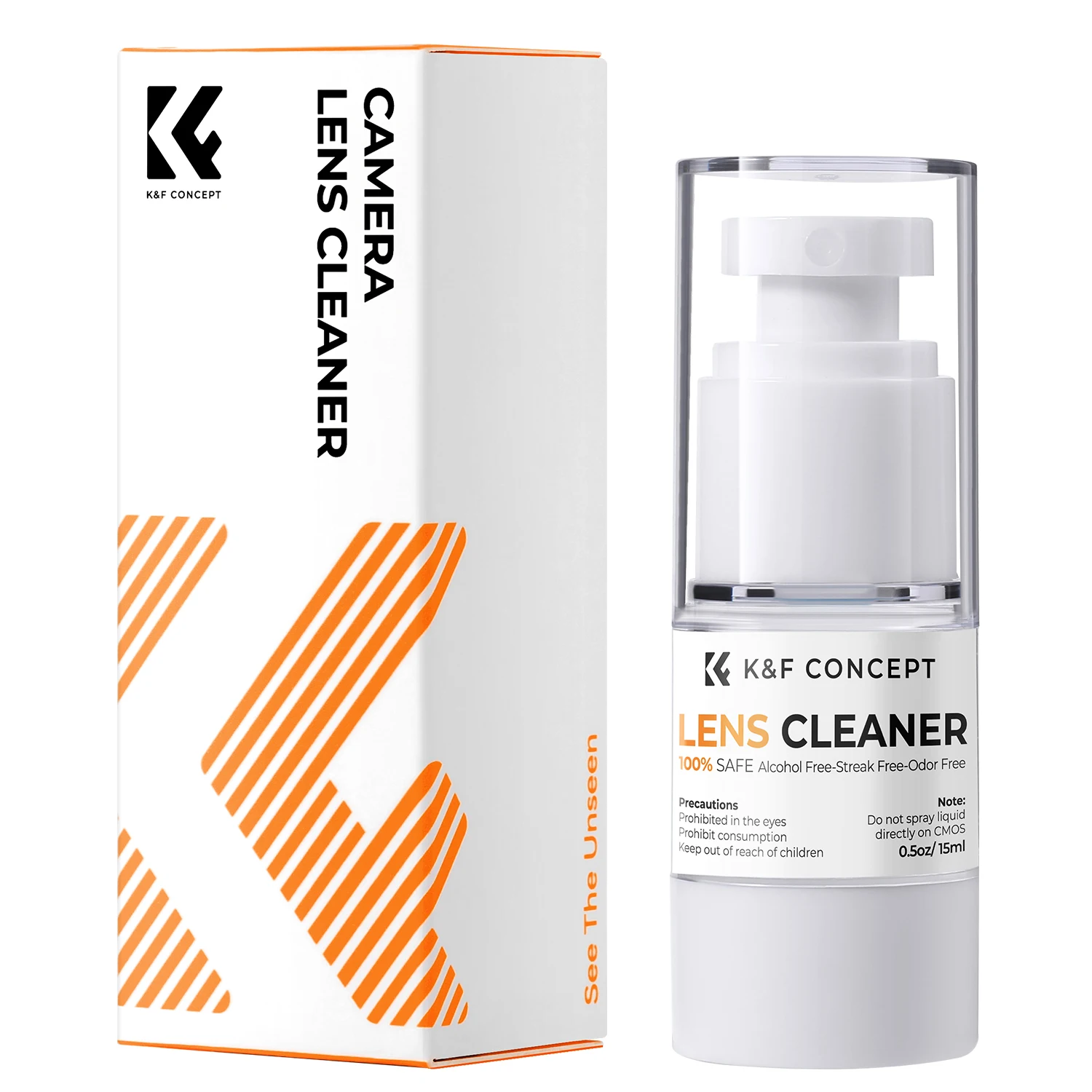 

K&F Concept 15ML Professional Lens Cleaner Sensor Cleaning Liquid Solution for DSLR Camera Galsses Laptop Cell Phone CCD/CMOS