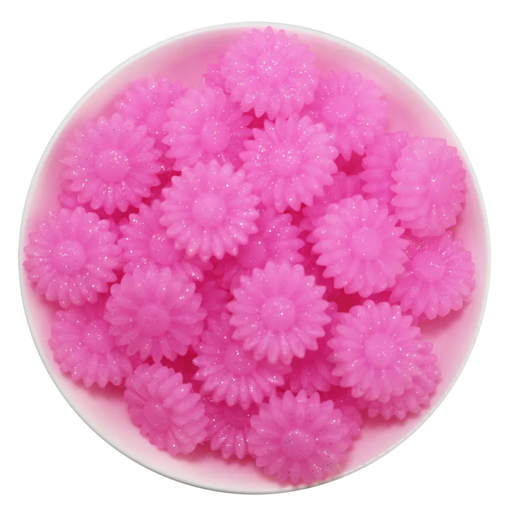 10Pcs Newest Pearl Turquoise Pink Daisy Focal Silicone Beads Teething Ball For Pen Making Necklaces Bracelet Jewelry