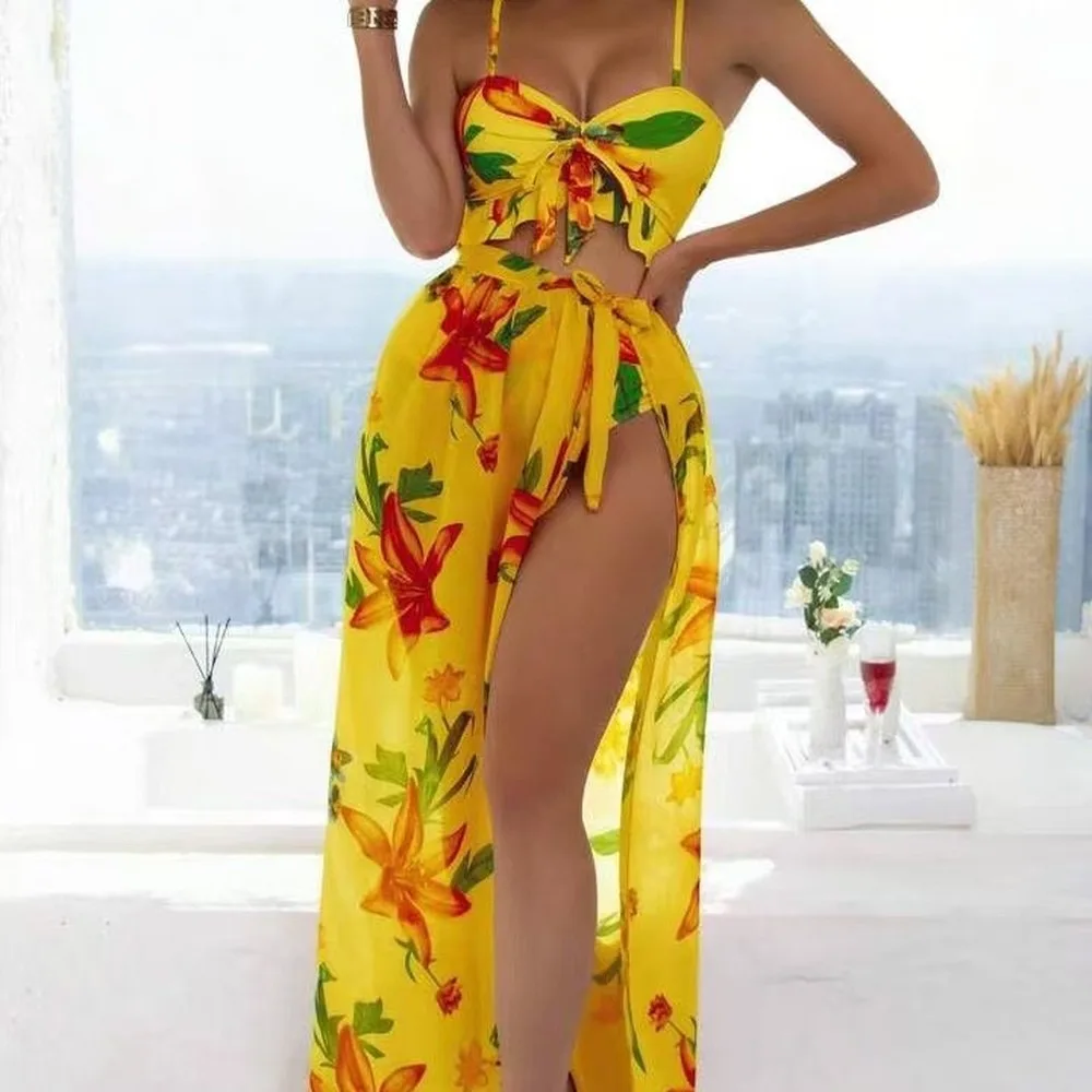 Women's 3-Piece Beach Vacation Set Sexy Bikini Swimwear Fashion Split Swimsuit For Summer Holiday 2 Pieces Tankini Swimsuits Wom