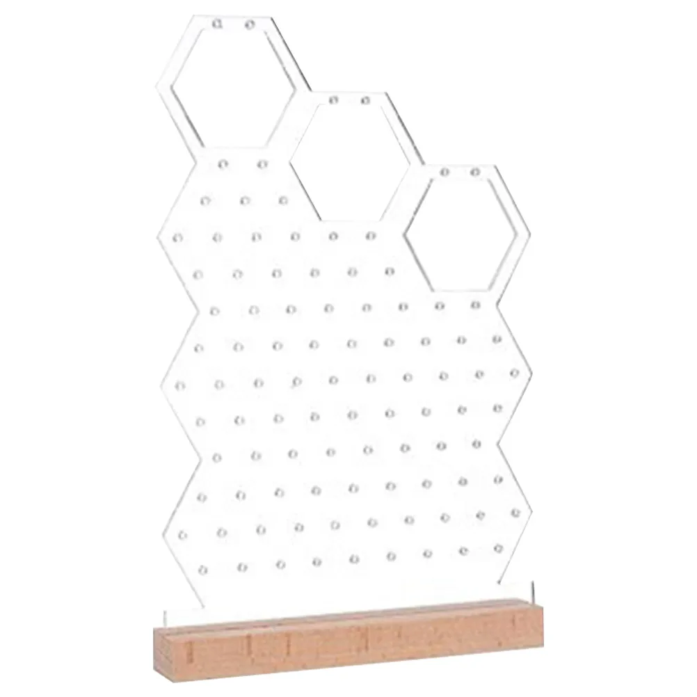 

Acrylic Earring Display Stand with Solid Wood Base Clear Surface Earring Organizer for Women Dangle Earrings Jewelry Store