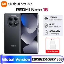 Global Version Xiaomi Redmi Note 15 4G Smartphone 6000mAh Battery 108MP Camera 6.77