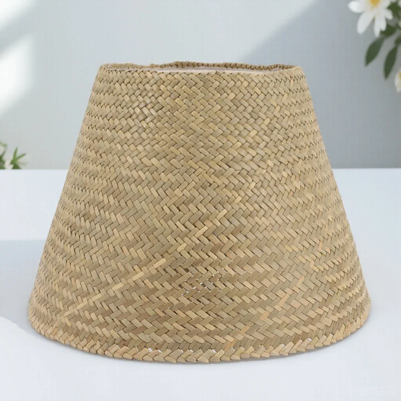 

Eco Friendly Woven Lamp Shade for Table Desk Lamp Light Cover Hand Braided Rattan Seagrass Pendant Shade Living Room Decor