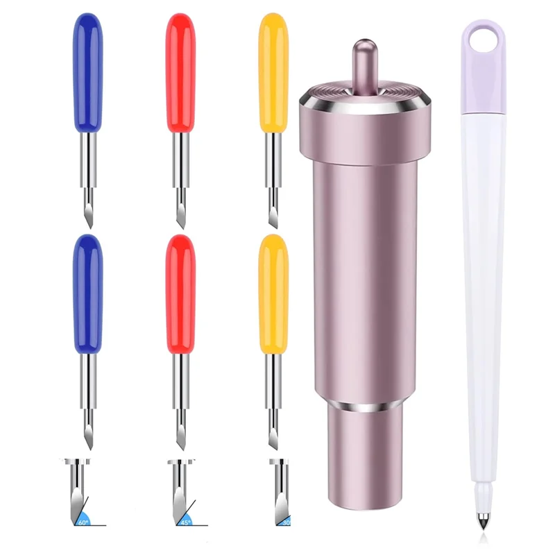 A69EDIY Replacement Scoring Stylus 30/45/60° Metal Cut Blades& Housing Set For Deep-Point/Fine-Point Blades